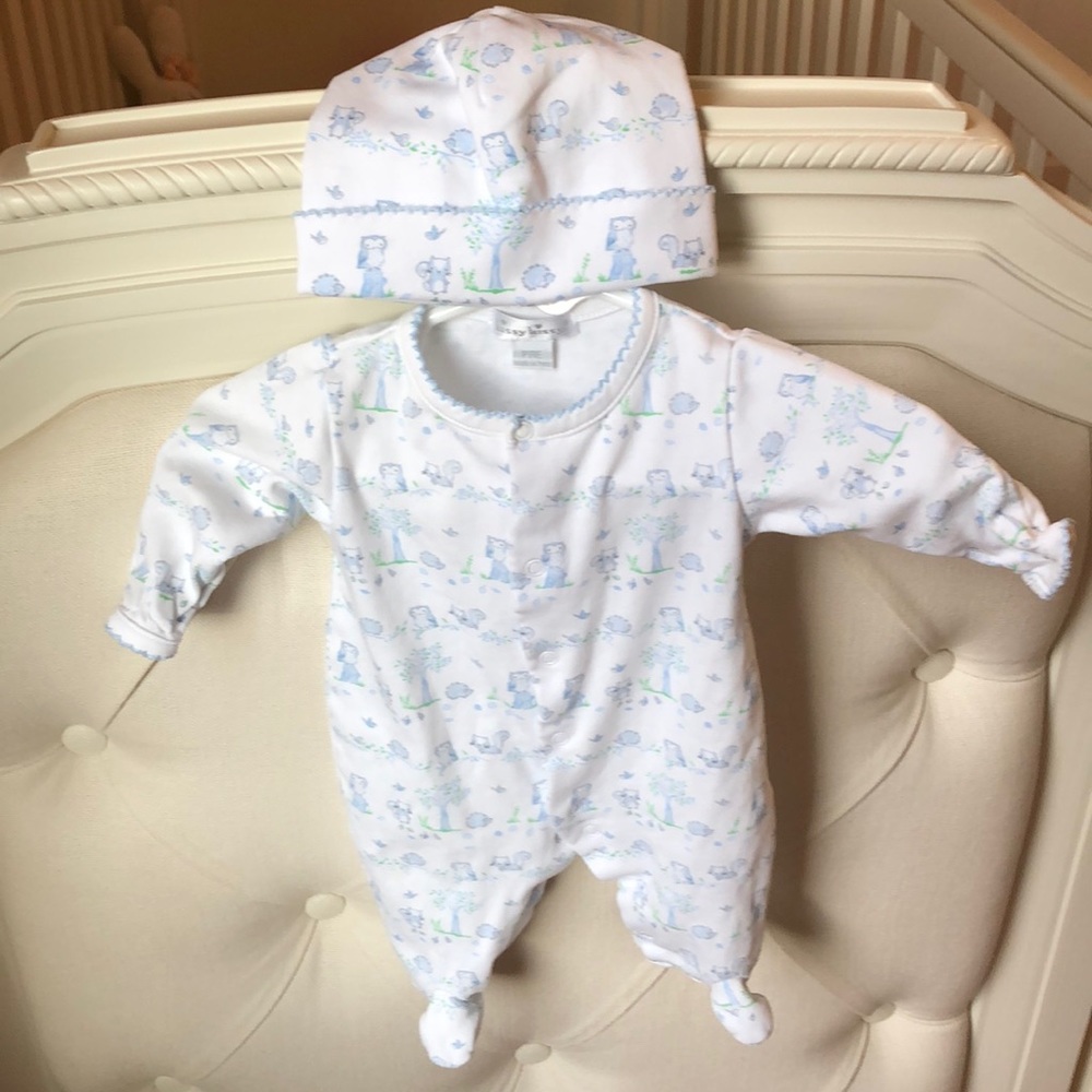 Kissy Kissy footies and matching hat- preemie